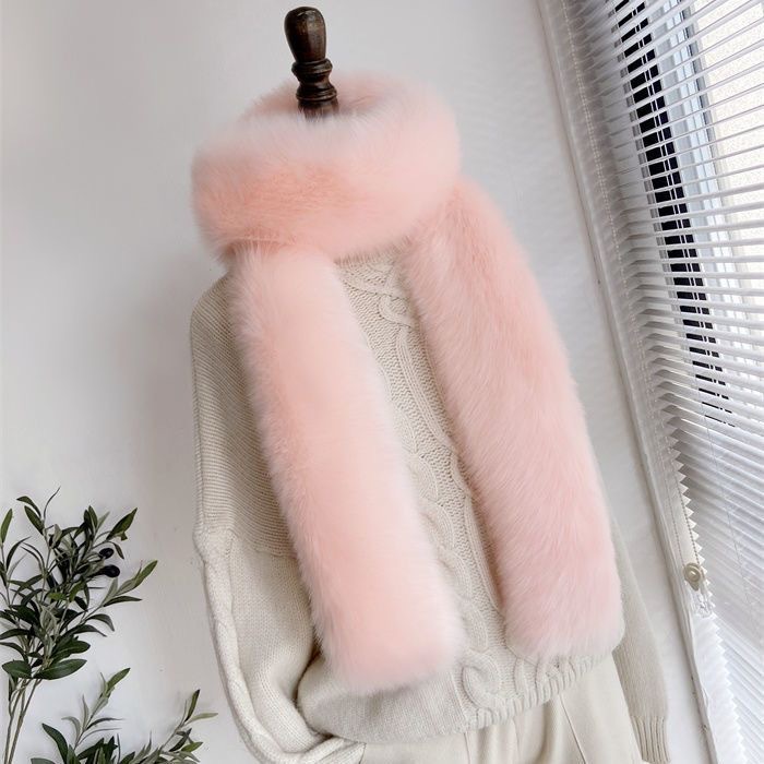 Fake Fur Long Scarf 180cm Party Luxury Wraps Vintage Fur Neck Warmer